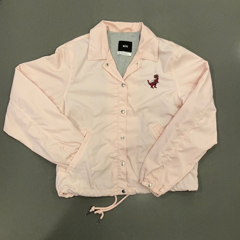 BDG Baby Pink T-Rex Windbreaker